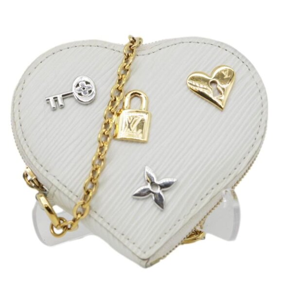Louis Vuitton  Love Lock Heart Epi Leather Coin Pouch White - Picture 1 of 10